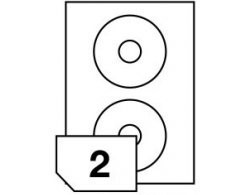 Předsekané papírové etikety: BEZ POTISKU - pr.118 mm - CD (á 2ks)