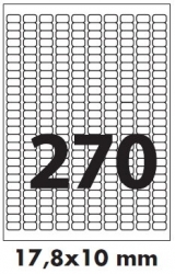 Předsekané papírové etikety: S POTISKEM - 17,8x10 mm - (270ks na archu)