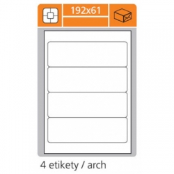 Předsekané papírové etikety: BEZ POTISKU - 192x61 mm - (4ks na archu)