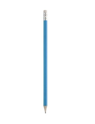 SVĚTLE MODRÁ Dřevěná tužka s gumou - GORETA, laserový potisk