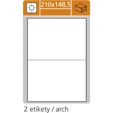 Předsekané papírové etikety: BEZ POTISKU - 210x148,5 mm - bílá JAC (2ks na archu)